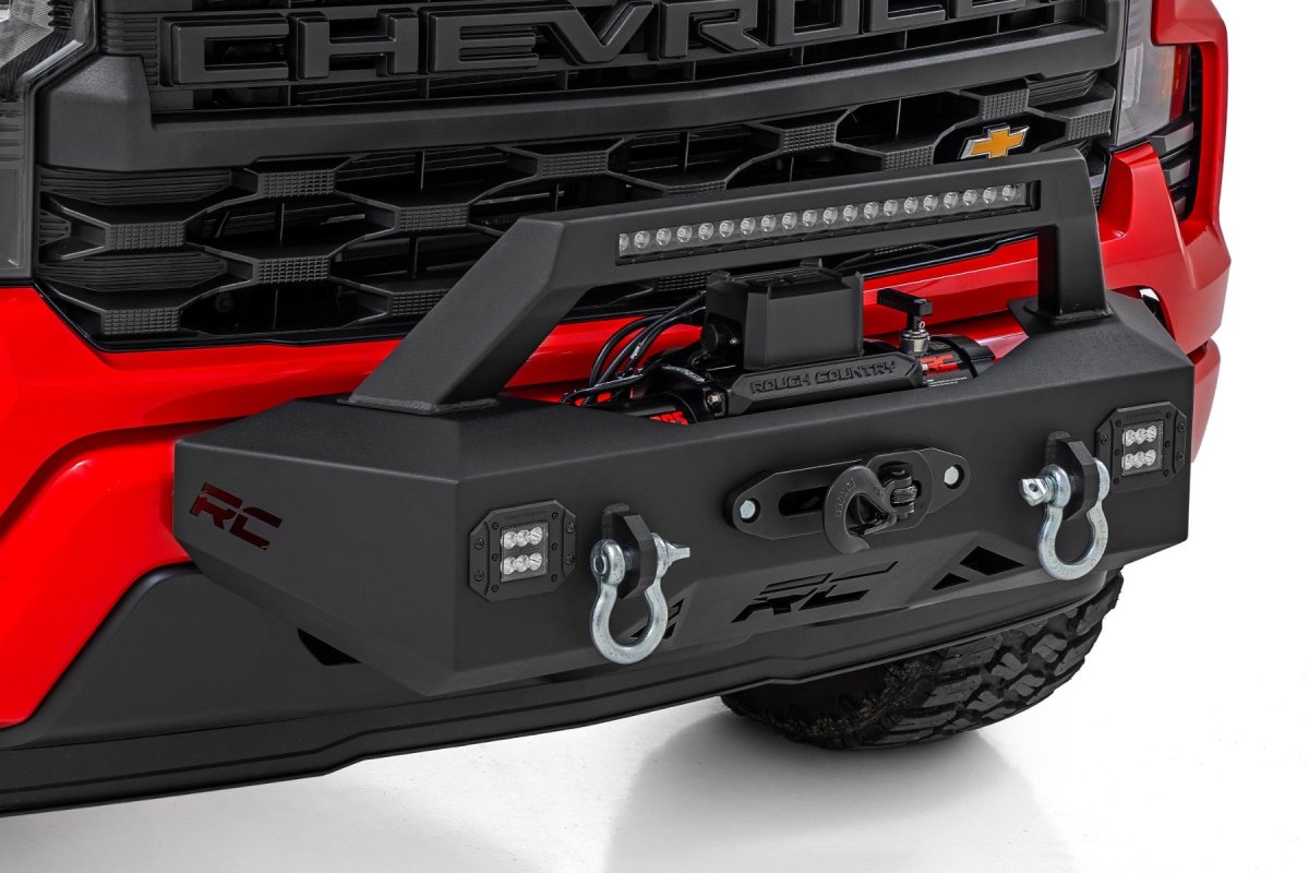 Chevrolet Silverado 1500 Winch Mount Kit - Front - Rough Country - EXO with LED Lighting - '22-'25 Chevrolet Silverado 1500 Winch Mount Kit - Front - Rough Country - EXO with LED Lighting - '22-'25